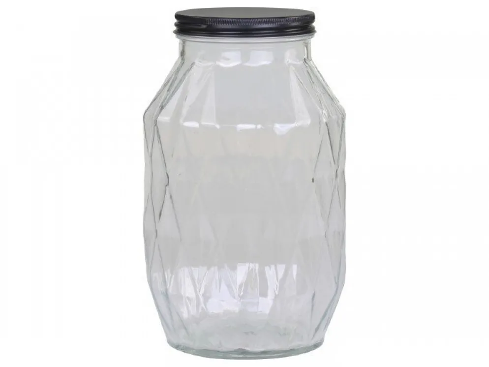 Chic Antique Aufbewahrungsglas mit Diamantenschliff