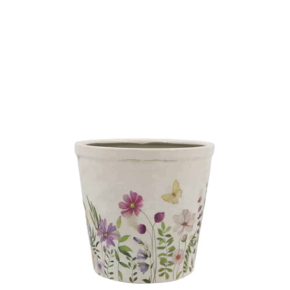 Chic Antique Avignon Blumentopf mit Blumenmotiv