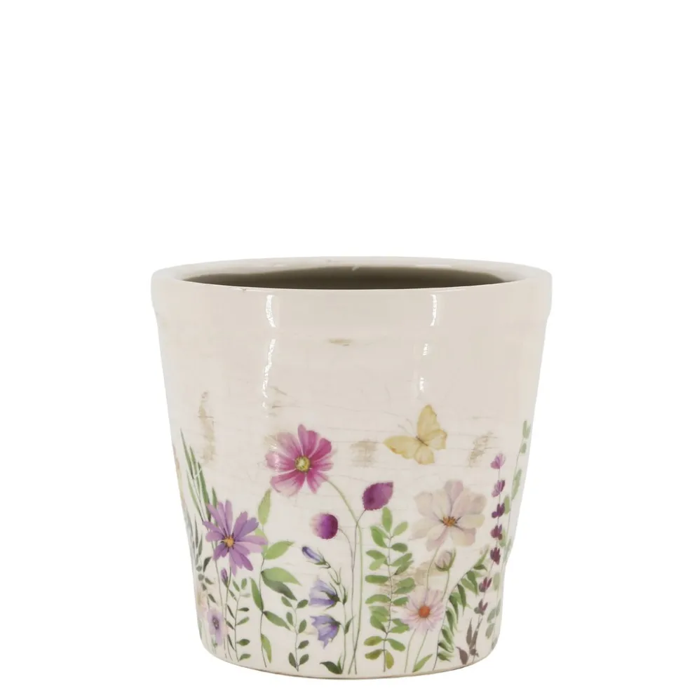 Chic Antique Avignon Blumentopf mit Blumenmotiv