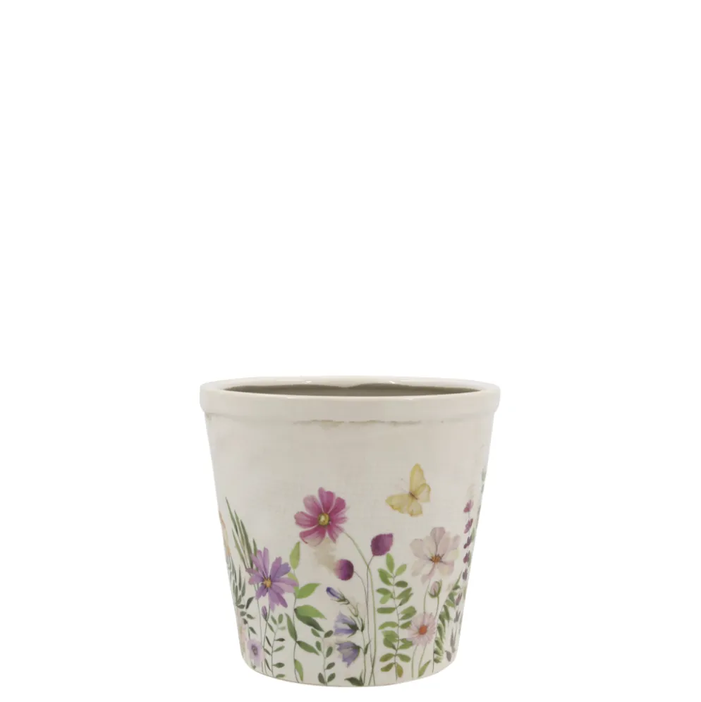 Chic Antique Avignon Blumentopf mit Blumenmotiv