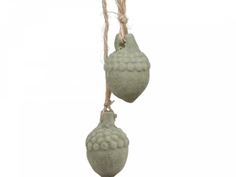 Chic Antique Baumschmuck Eichelnuss Velours