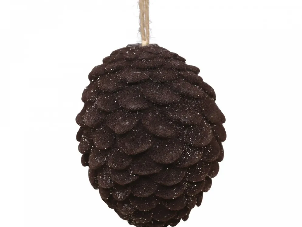 Chic Antique Baumschmuck Tannenzapfen Velours