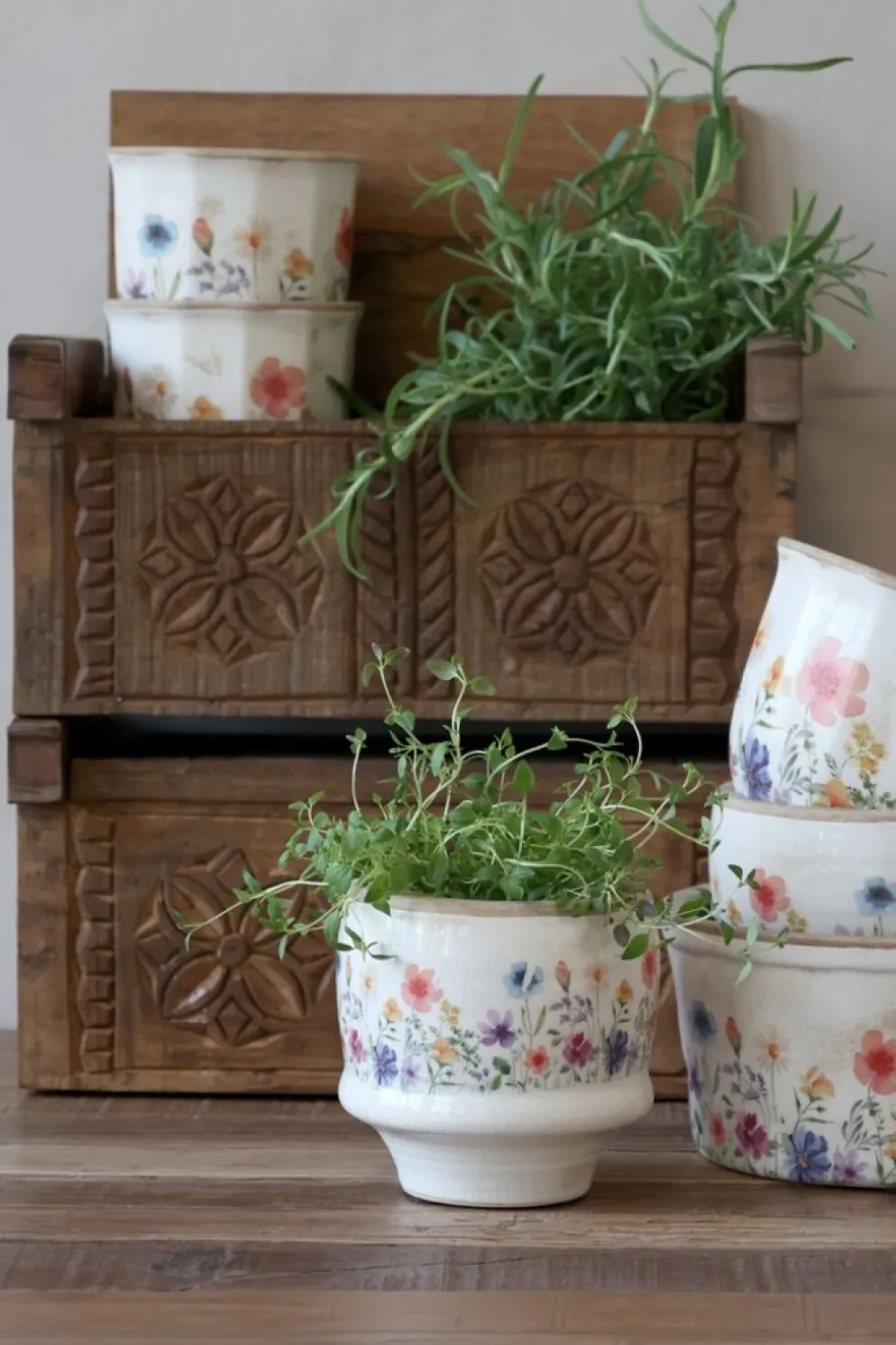 Chic Antique Übertopf Fleurville – Nostalgischer Blumentopf im Landhausstil