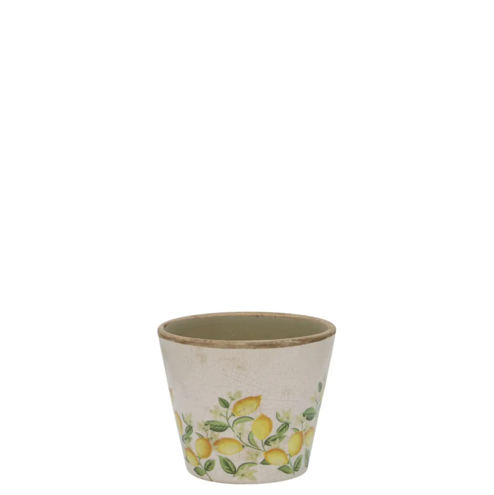 Chic Antique Übertopf Limone Blossom – Vintage Keramik mit Zitronenmotiv