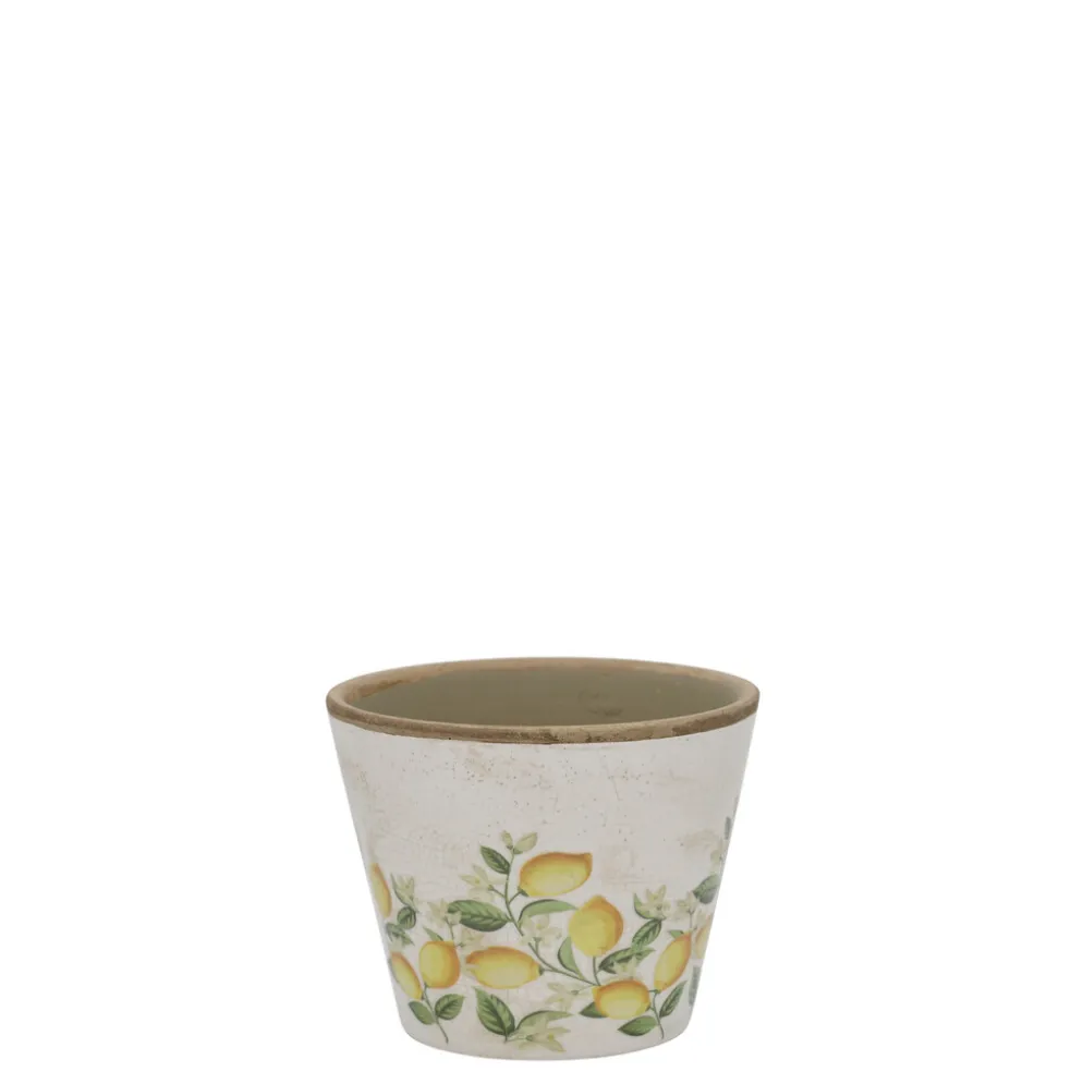 Chic Antique Übertopf Limone Blossom – Vintage Keramik mit Zitronenmotiv