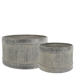 Chic Antique Übertopf mit Rillen - 2er Set