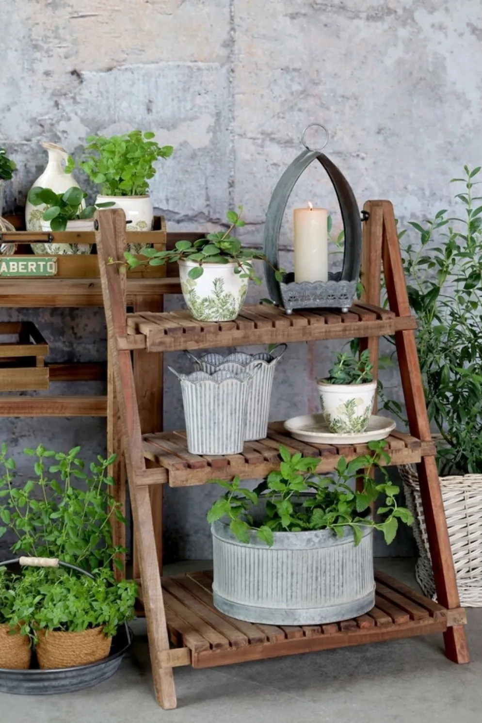 Chic Antique Übertopf mit Rillen - 2er Set