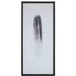 Chic Antique Bild mit Federnmotiv und schwarzem Rahmen