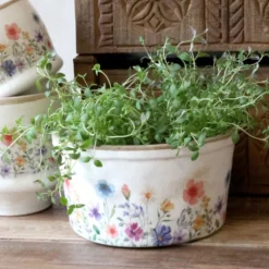 Chic Antique Breiter Keramik-Pflanztopf Fleurville