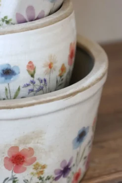 Chic Antique Breiter Keramik-Pflanztopf Fleurville