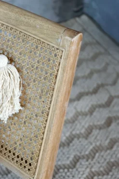 Chic Antique Brocante Schaukelstuhl aus Rattan & Gummibaum