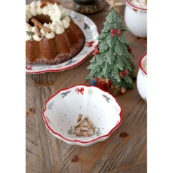 Chic Antique Chalet de Noël Kleine Schüssel Weihnachtsgeschirr