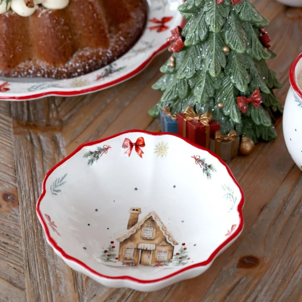 Chic Antique Chalet de Noël Kleine Schüssel Weihnachtsgeschirr