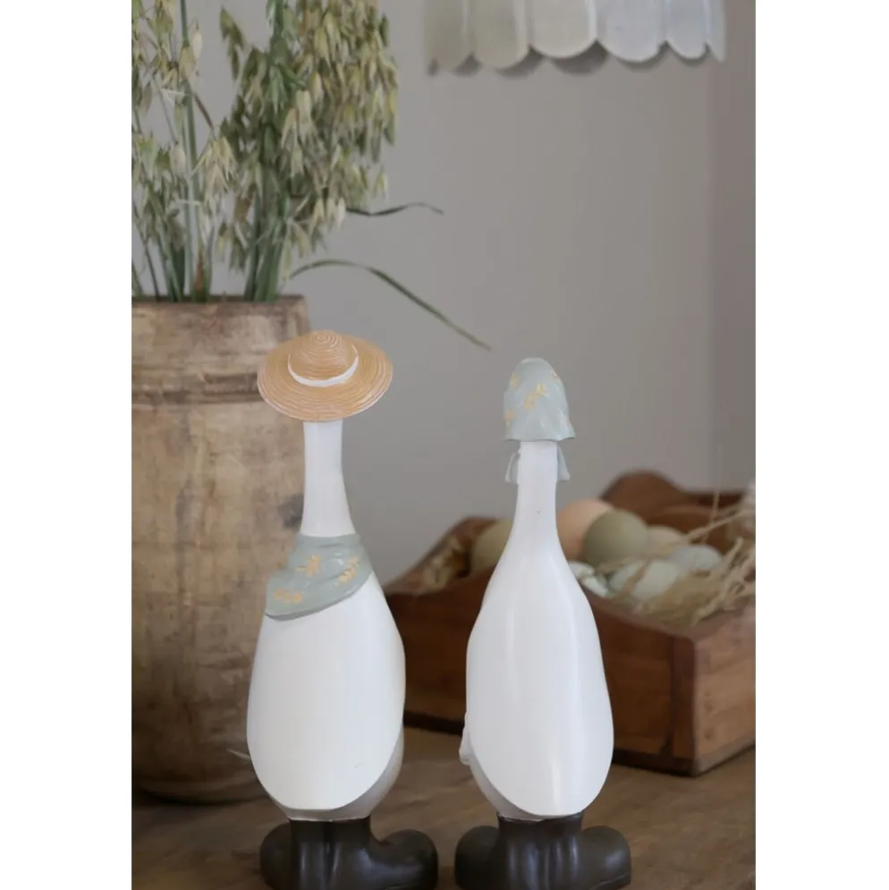Chic Antique Deko Gänse Set mit Schal & Hut