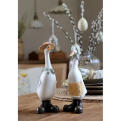 Chic Antique Deko Gänse Set mit Schal & Hut