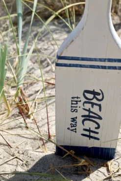 Chic Antique Deko Ruder Deko mit Text Ocean, Weiß