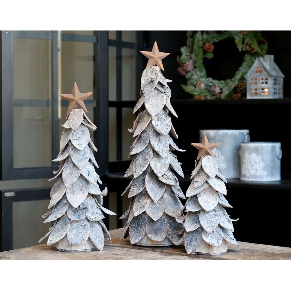 Chic Antique Deko Weihnachtsbaum aus Birkenrinde mit Stern