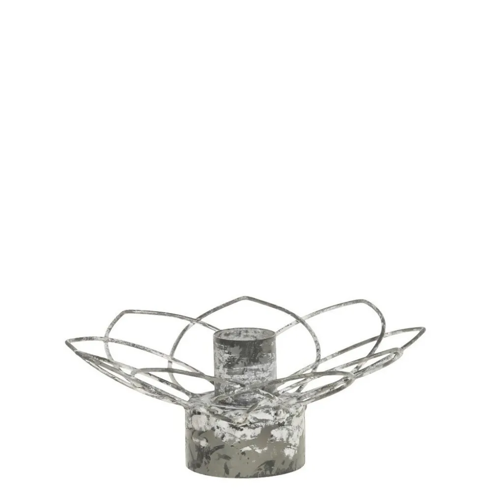Chic Antique Eisen Kerzenständer in Blumenform