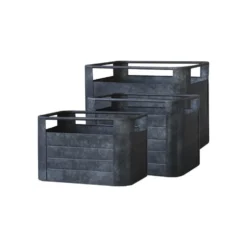 Chic Antique 3er Set Eisenkiste mit Handgriff
