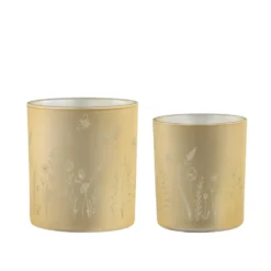 Chic Antique 2er Set Teelichthalter mit Blumen