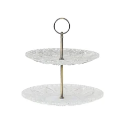 Chic Antique Etagere mit 2 Glastellern