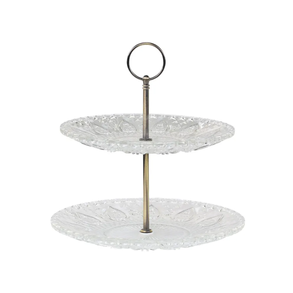 Chic Antique Etagere mit 2 Glastellern