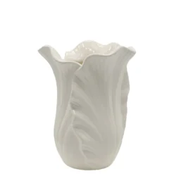 Chic Antique Fayence Blumentopf mit Blätter