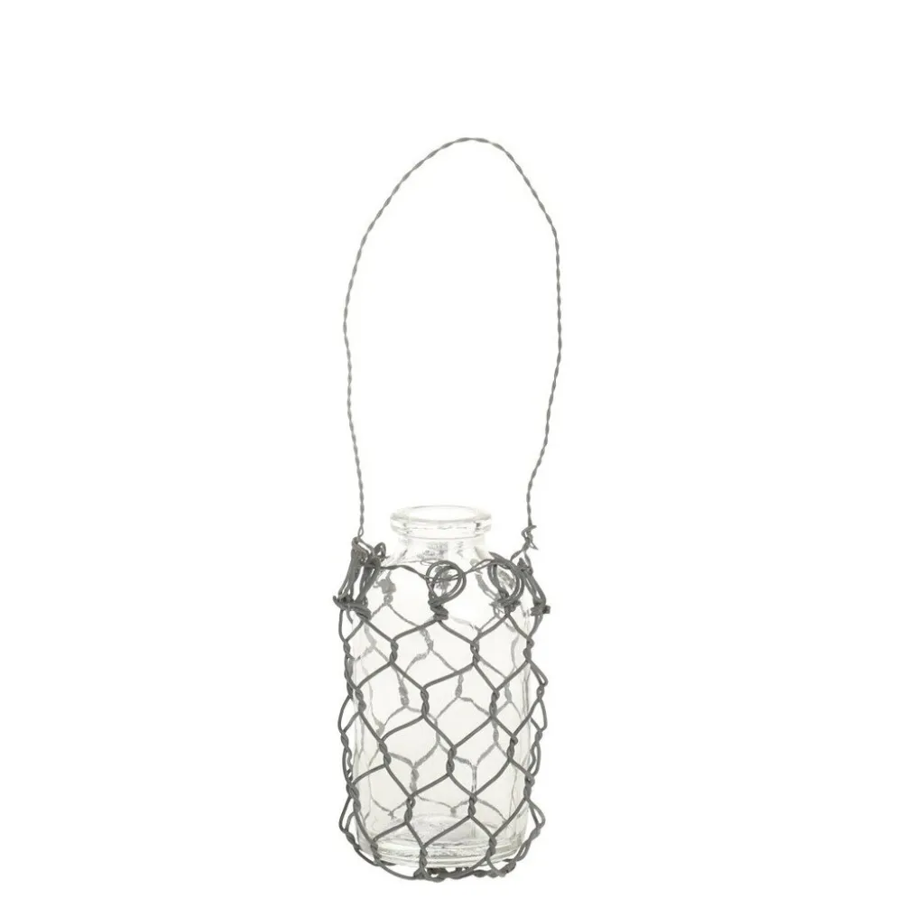 Chic Antique Fil de fer Windlicht aus Glas