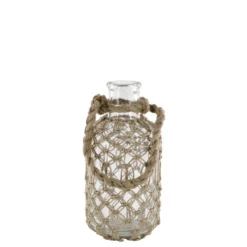 Chic Antique Flasche mit Geflecht und Henkel