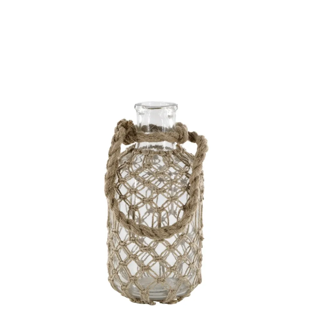 Chic Antique Flasche mit Geflecht und Henkel