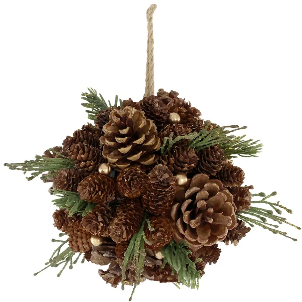 Chic Antique Fleur Aufhänger aus Tannenzapfen und Glitzer