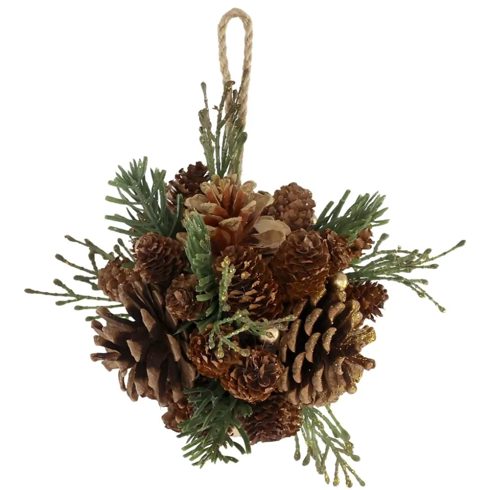 Chic Antique Fleur Aufhänger aus Tannenzapfen und Glitzer