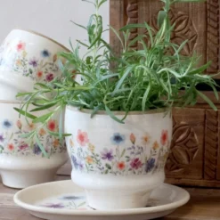 Chic Antique Fleurville Übertopf – Vintage Keramik Blumentopf