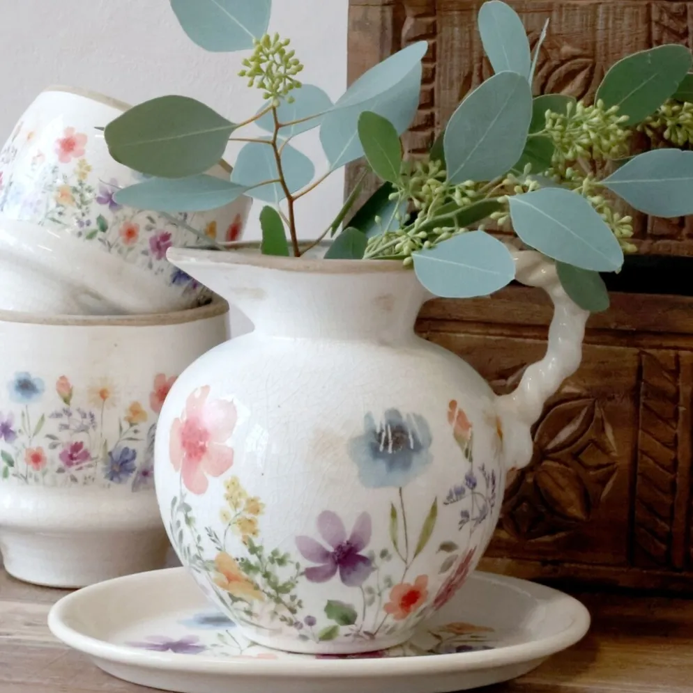 Chic Antique Fleurville Kanne mit gedrehtem Henkel
