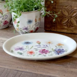 Chic Antique Fleurville Tablett – Romantisches Keramiktablett im Landhausstil