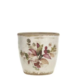 Chic Antique Florac Blumentopf mit pinkem Blumenmotiv