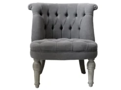 Chic Antique Franz. Sessel in Leinenstoff