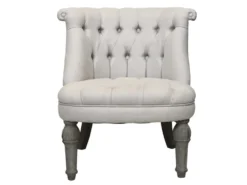 Chic Antique Franz. Sessel in Leinenstoff