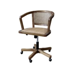 Chic Antique Französischer Bürostuhl mit Geflechtsitz