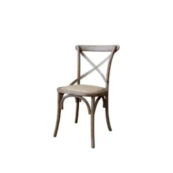 Chic Antique Französischer Esstischstuhl mit Geflechtsitz