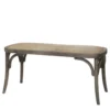 Chic Antique Französische Sitzbank aus Rattan