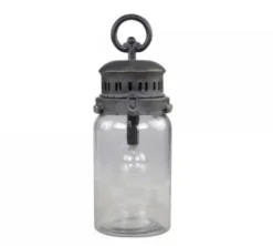 Chic Antique Französische Stalllaterne inkl. Birne und Timer