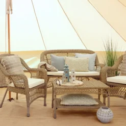 Chic Antique Garten Lounge Geflochten - Landhausstil