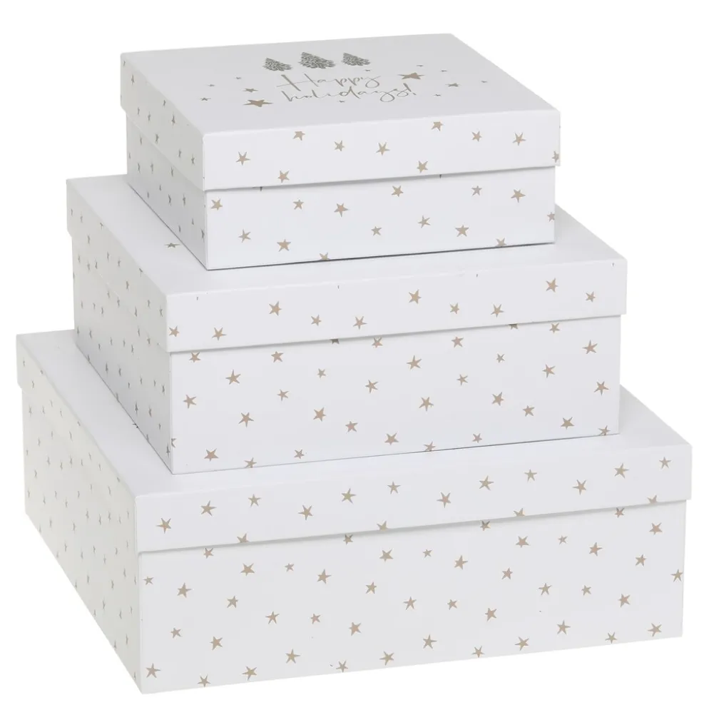 Chic Antique Geschenkbox 3er-Set mit Sternen