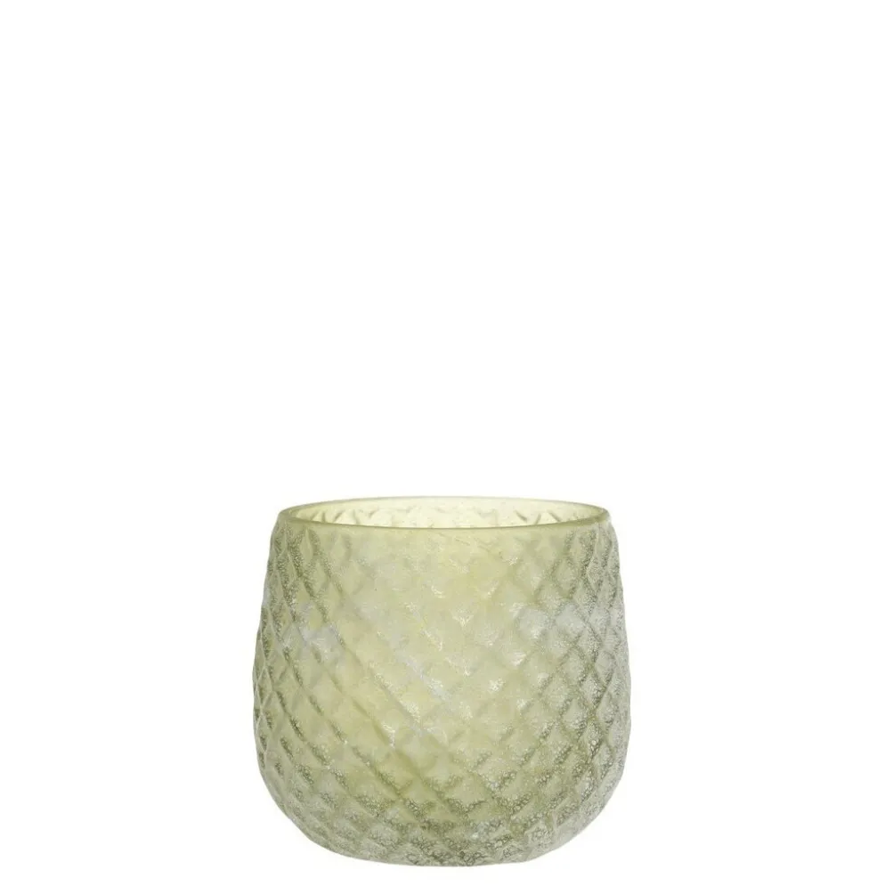 Chic Antique Glas Teelichthalter mit Muster