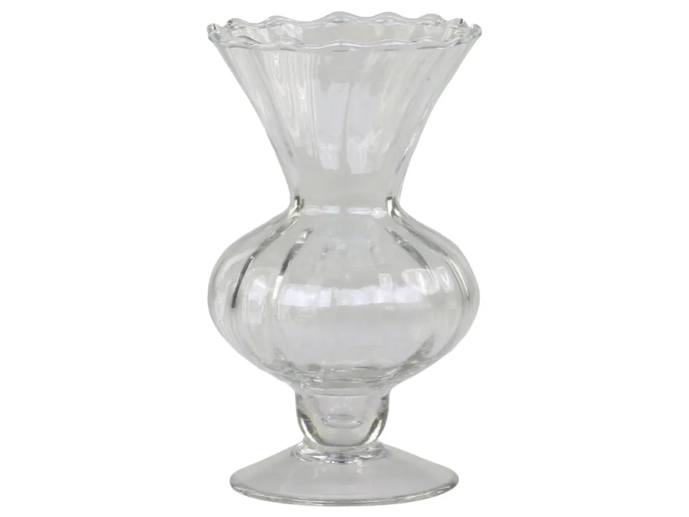 Chic Antique Glasvase auf Fuß