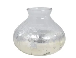 Chic Antique Glasvase Bauernsilber