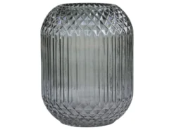 Chic Antique Glasvase kariert mit Rillen