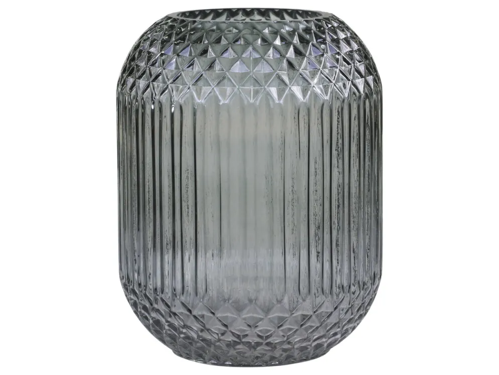 Chic Antique Glasvase kariert mit Rillen