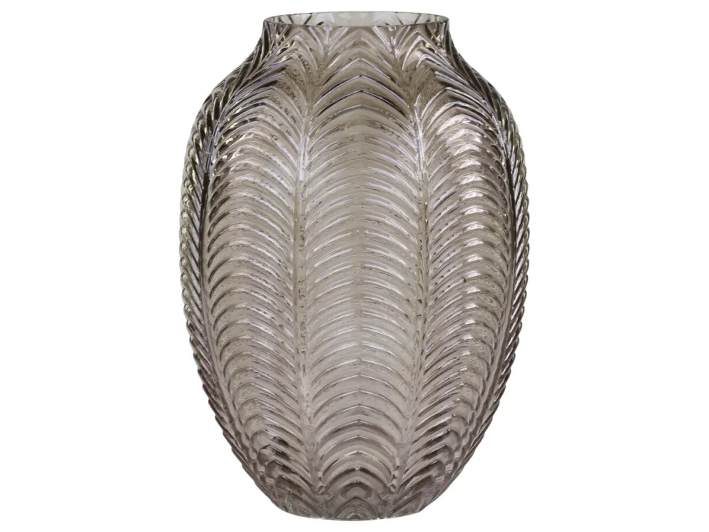 Chic Antique Glasvase mit Blattmuster